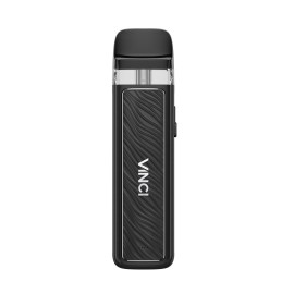 Voopoo Vinci Pod Mod Siyah, dalgalı dokulu, kompakt elektronik sigara.