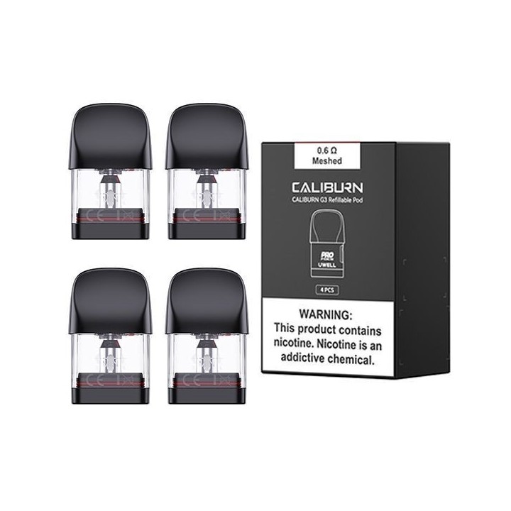 Uwell Caliburn G3 Kartuş 0.6Ω Mesh, 4 Adet, Siyah