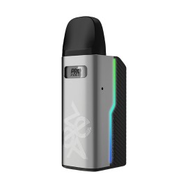 Uwell Caliburn GZ2 Pod Mod Gümüş renkli, LED ışıklı, kompakt elektronik sigara.