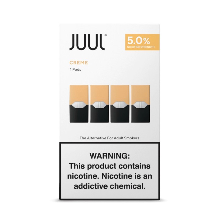 Juul Creme 5% Kartuş 4'lü paket, nikotinli e-sigara kartuşu.