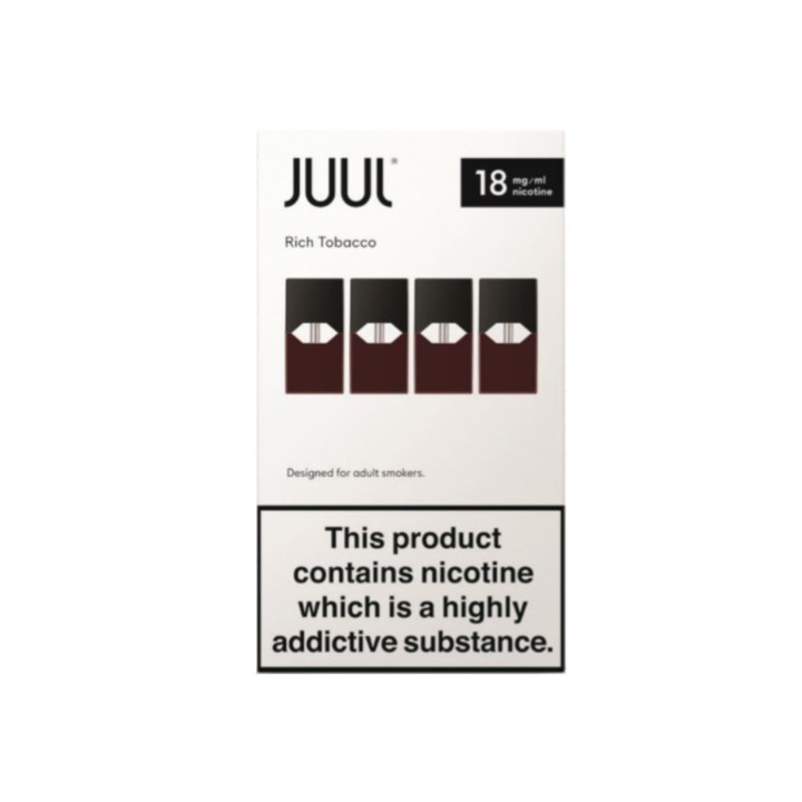 Juul Rich Tobacco 18mg Kartuş Paketi, 4'lü Pod İçerir