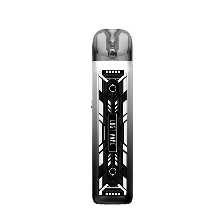 Lost Vape Ursa Nano 2 Pod Mod, gümüş ve siyah robotik tasarımlı.