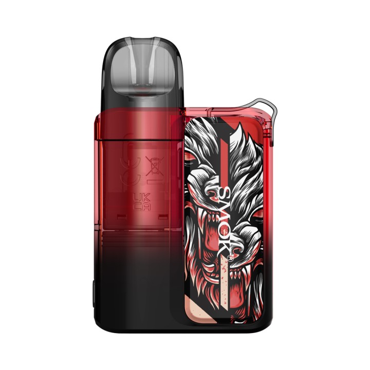 Smok Solus G Pod Mod Kırmızı Kurt Desenli, Şeffaf Kırmızı
