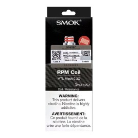 SMOK RPM Coil 0.3ohm MTL Mesh Coil Paketi, Siyah Kutu