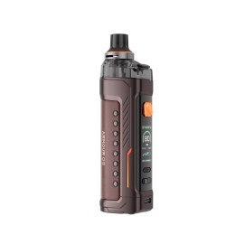 Vaporesso Armour GS Pod Mod kahverengi deri detaylı, şık elektronik sigara.