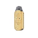 Uwell Sculptor Pod Mod altın renkli, oymalı (Fleur-de-lis) tasarımlı elektronik sigara.