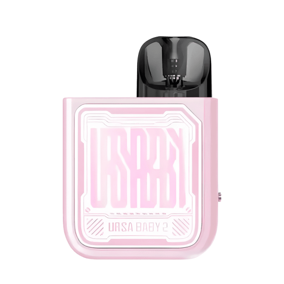 Lost Vape Ursa Baby 2 Pod Mod pembe renkli, kompakt elektronik sigara.
