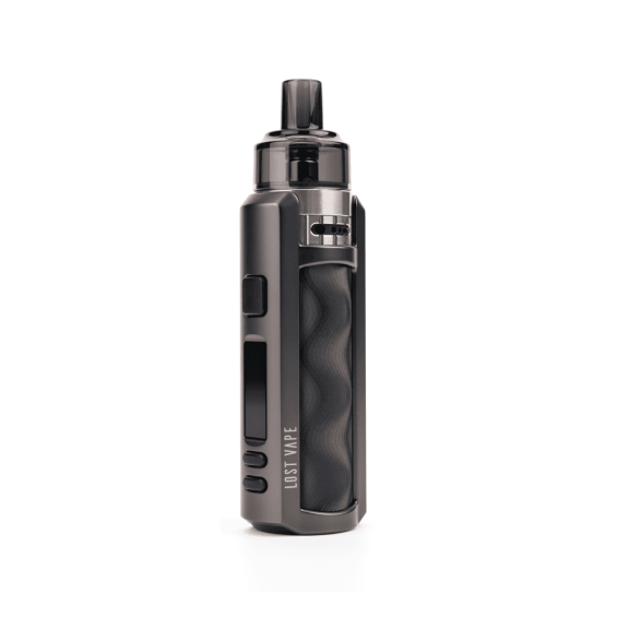 Lost Vape Ursa Mini Pod Mod koyu gri, kompakt ve ergonomik elektronik sigara.