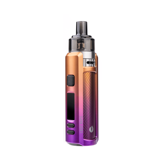 Lost Vape Ursa Mini Pod Mod turuncu-mor degrade renkli, kompakt elektronik sigara.