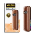 Voopoo Vmate E2 Pod Mod kahverengi deri kaplama, sızdırmaz, dijital ekranlı.