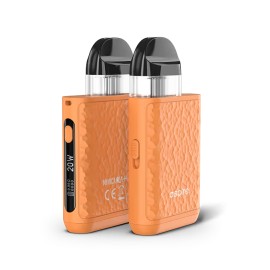 Aspire Minican 4 Plus Pod Mod turuncu, dokulu gövdeli kompakt elektronik sigara.