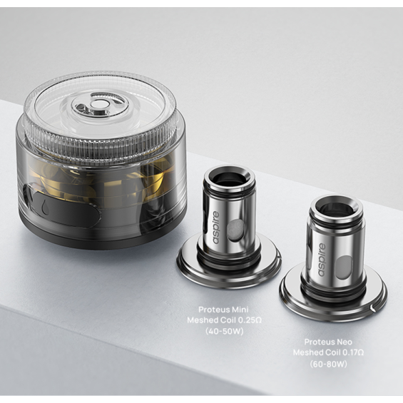 Aspire Proteus Mini E Hookah kartuş ve yedek mesh coiller