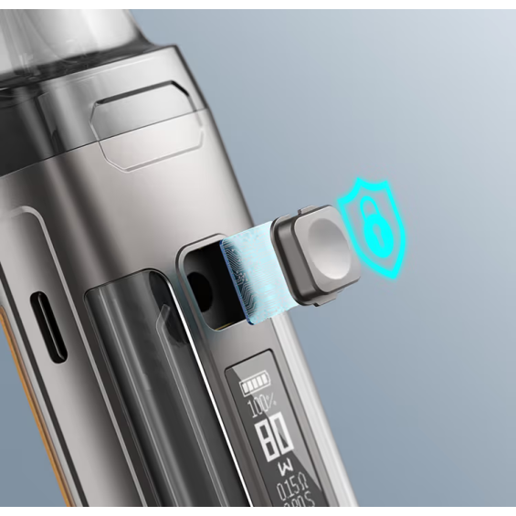 Aspire Veynom Air Pod Mod manyetik kartuş bağlantısı ve güvenlik simgesi