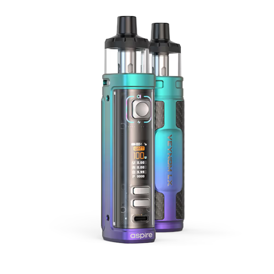 Aspire Veynom LX Pod Mod - Mavi/Mor Iridiscent Renk, Dijital Ekran