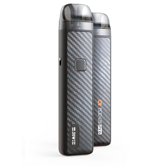 Aspire Flexus Pro Pod Mod karbon fiber görünümlü, siyah, ayarlanabilir watt vape.
