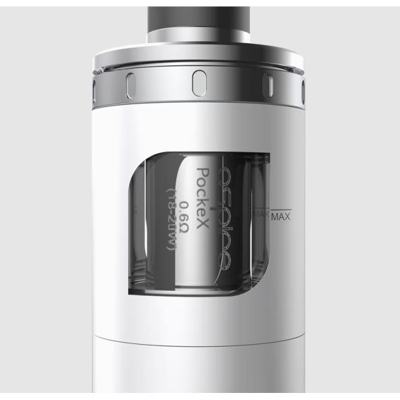 Aspire PockeX Pod Mod Beyaz Renk Detaylı Görünüm 0.6Ω Coil