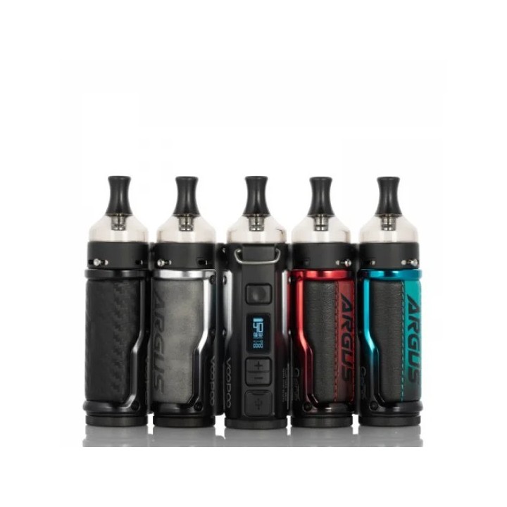 Voopoo Argus 40W Pod Mod çeşitleri, farklı renk ve kaplamalar.