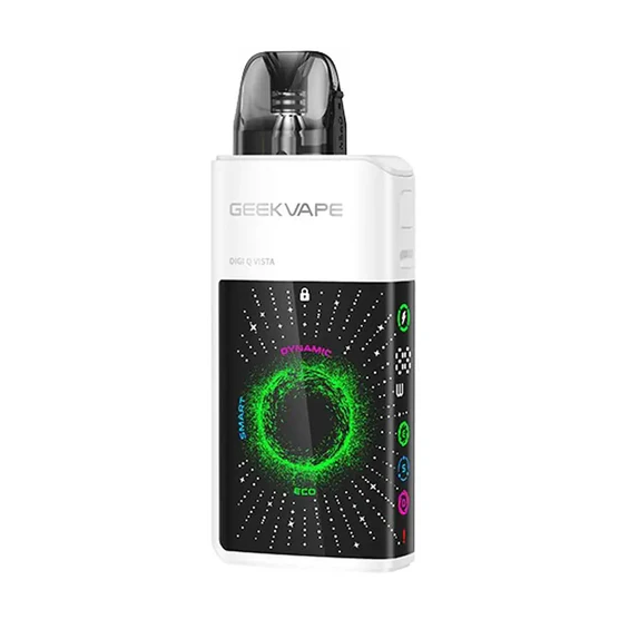 GeekVape Digi Q Vista Pod Mod Beyaz, Yeşil Işıklı Dijital Ekran