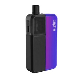 Aspire Flexus Blok Pod Mod, Siyah/Mor renkli, kompakt elektronik sigara.