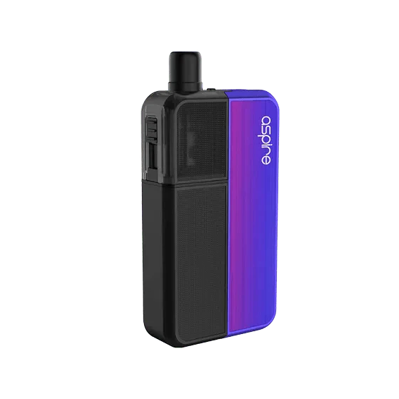 Aspire Flexus Blok Pod Mod, Siyah/Mor renkli, kompakt elektronik sigara.