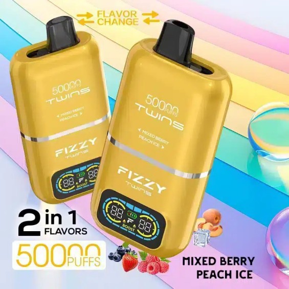 Fizzy Twins 50000 Puffs Altın Çift Aroma Kullan At Vape Cihazı