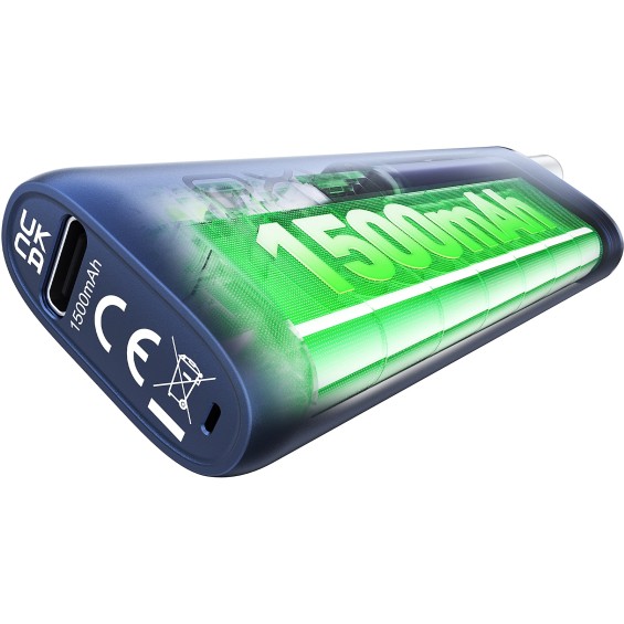 OXVA SlimStick Pod Mod mavi renkli, 1500mAh batarya gösterimi