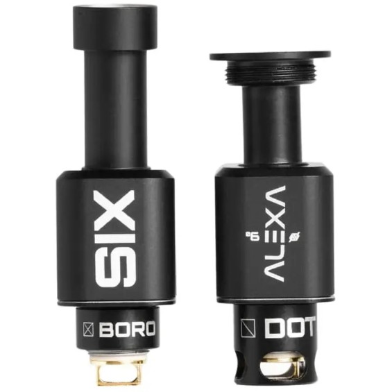 Alexa Six RBA Atomizer Siyah, Boro ve Dot uyumlu elektronik sigara parçası.