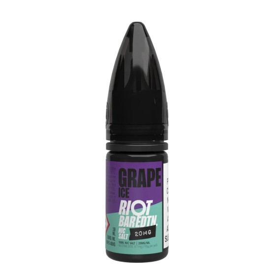 Riot Grape Ice Salt Likit 20mg, mor etiketli elektronik sigara likiti.