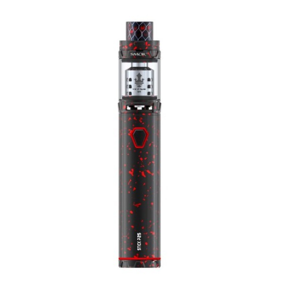 Smok Stick P25 Pod Mod siyah kırmızı benekli kalem tipi elektronik sigara.