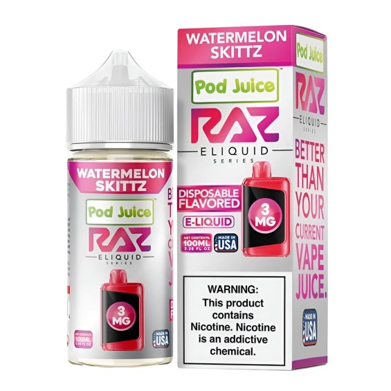 Pod Juice X Raz Watermelon Skittz Ice E Likit | Pod Juice Pod