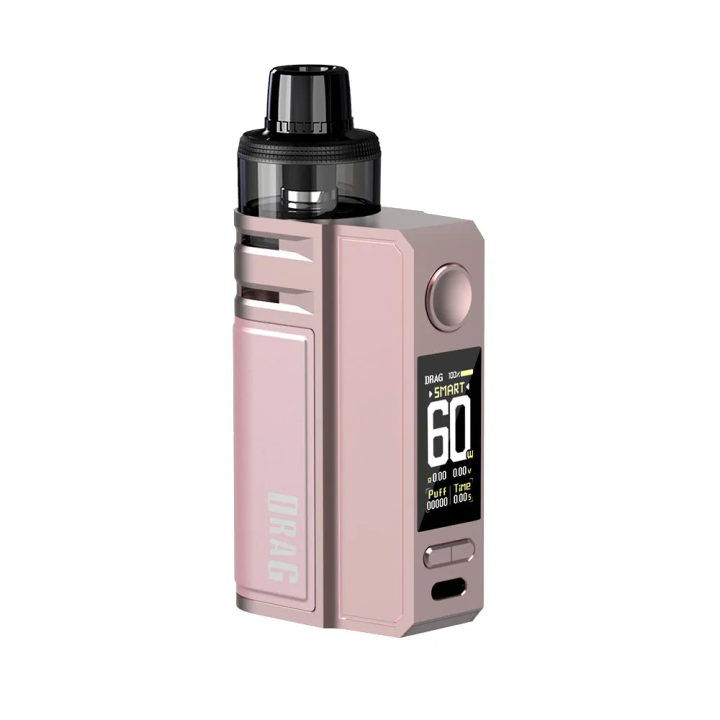 Voopoo Drag E60 Pod Mod pembe, kompakt ve şık elektronik sigara cihazı.