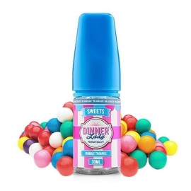 Dinner Lady Bubble Trouble Sweets Salt Likit 30ml, mavi kapaklı.